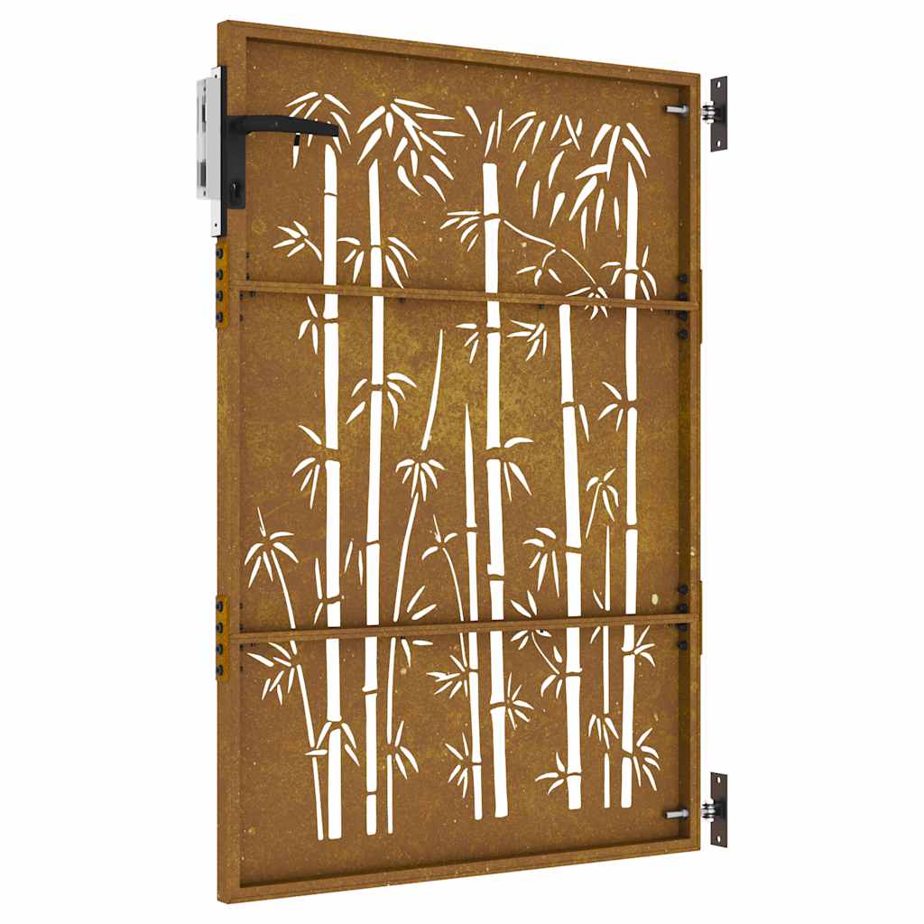 Garden Gate Corten Steel Bamboo Design