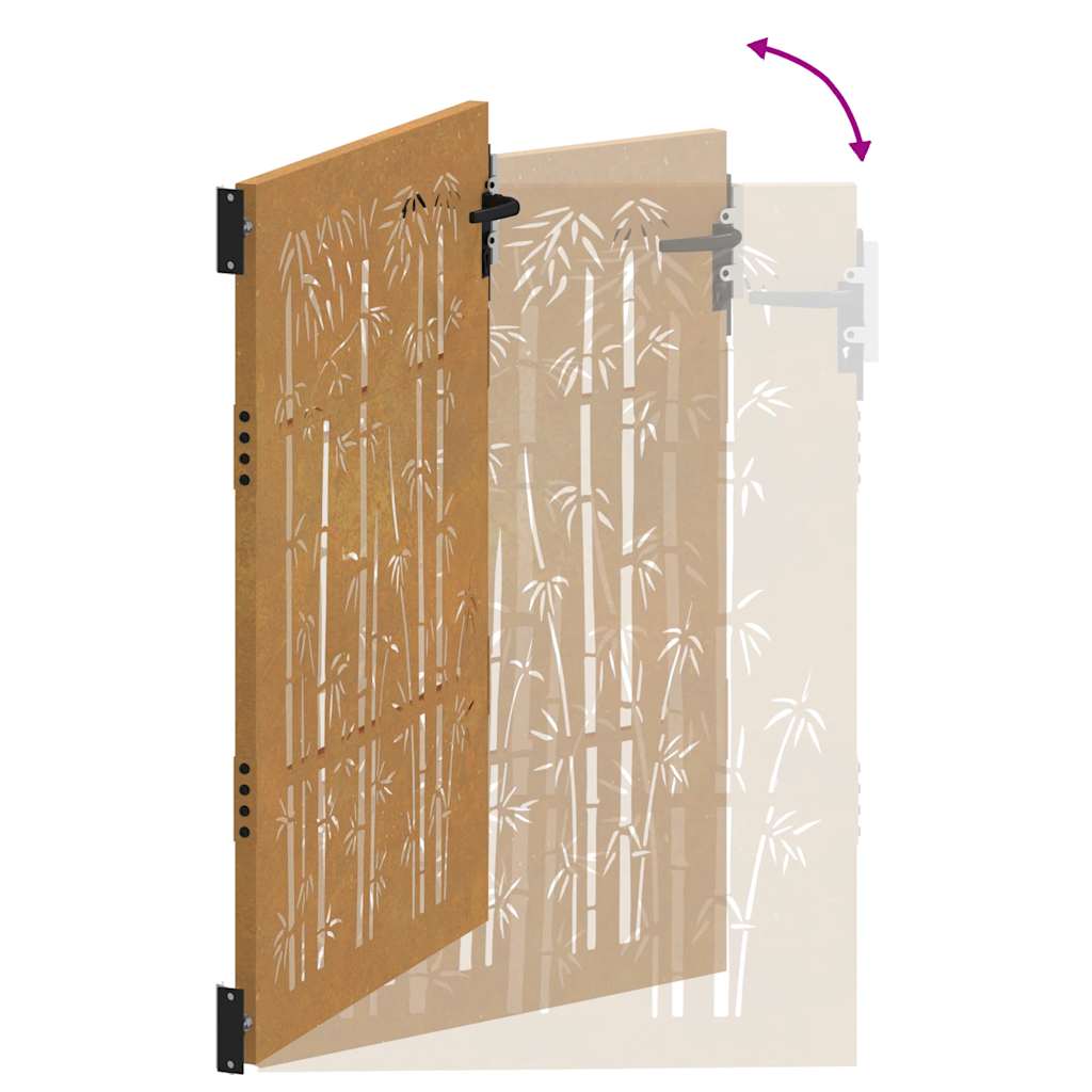Garden Gate Corten Steel Bamboo Design