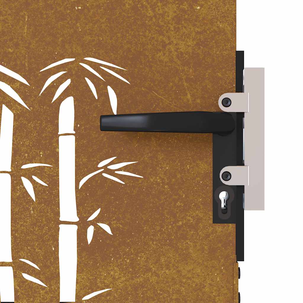 Garden Gate Corten Steel Bamboo Design