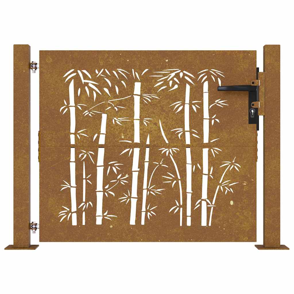 Garden Gate Steel Mesh Fence Door Wall Grille Lockable Outdoor Security Rusty