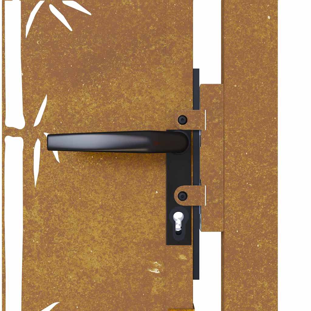 Garden Gate Steel Mesh Fence Door Wall Grille Lockable Outdoor Security Rusty