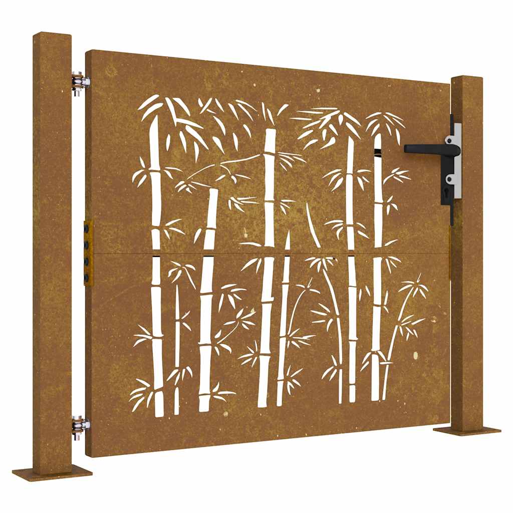 Garden Gate Corten Steel Bamboo Design