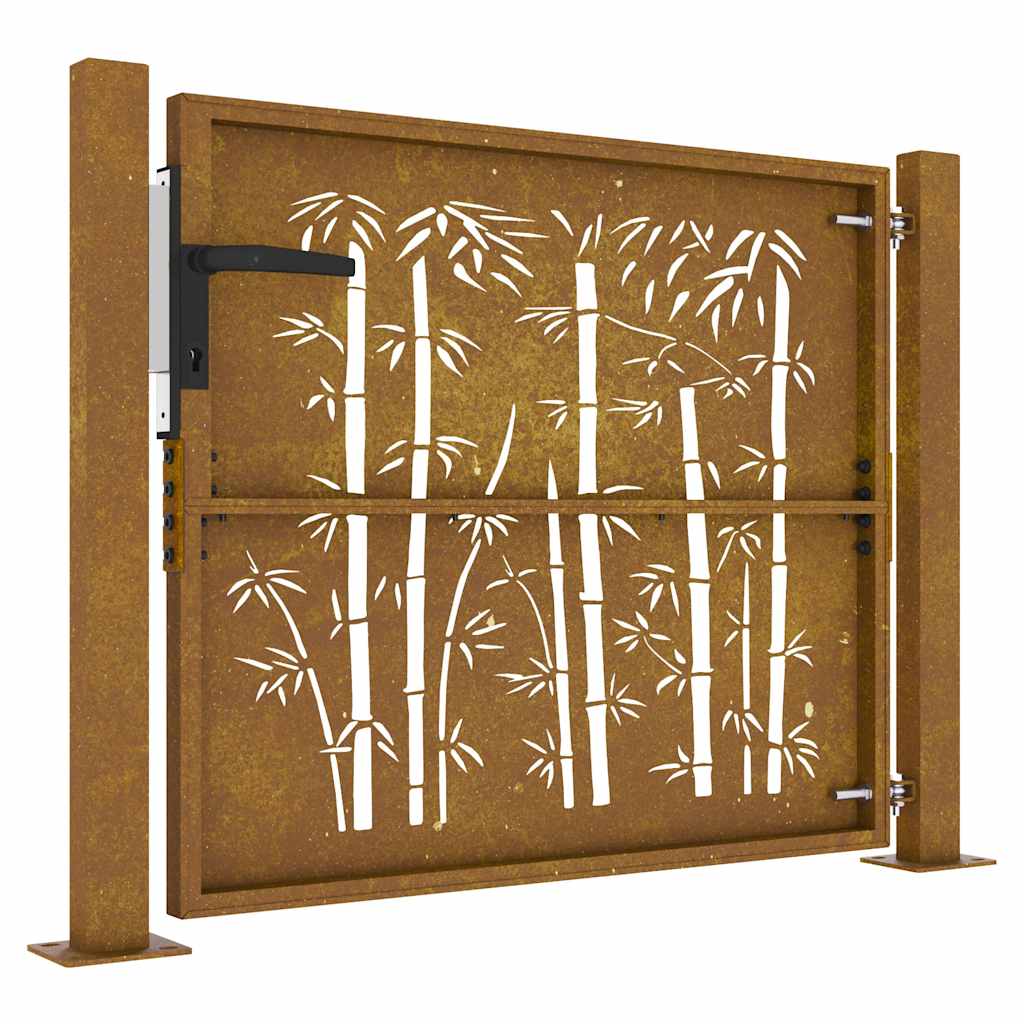 Garden Gate Corten Steel Bamboo Design