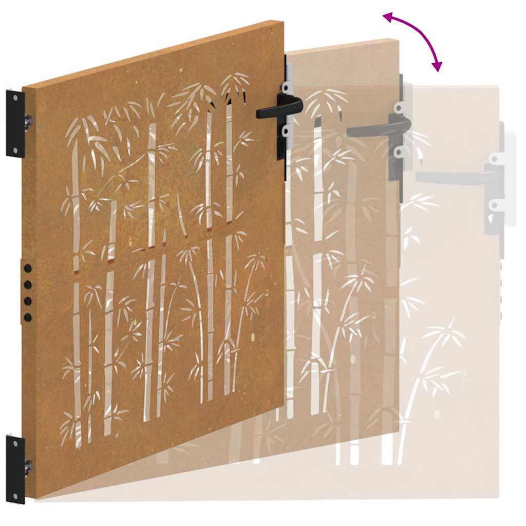 Garden Gate Corten Steel Bamboo Design