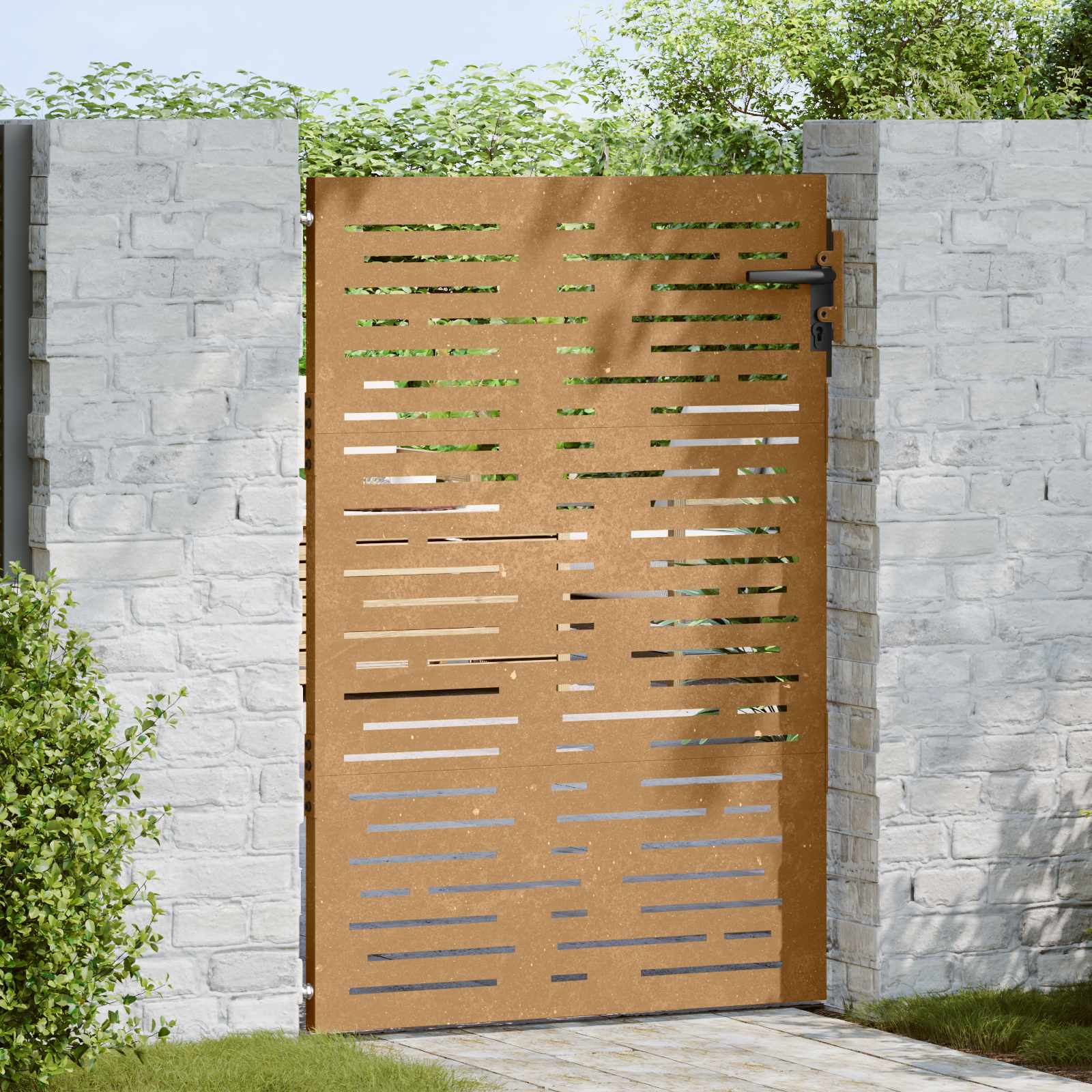 Garden Gate Corten Steel Square Design