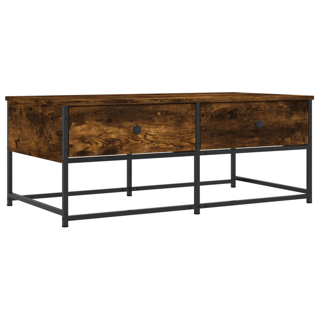 Coffee Table 51X51X40 Cm Engineered Wood Brown Oak Grey Sonoma Black Smoked Oak