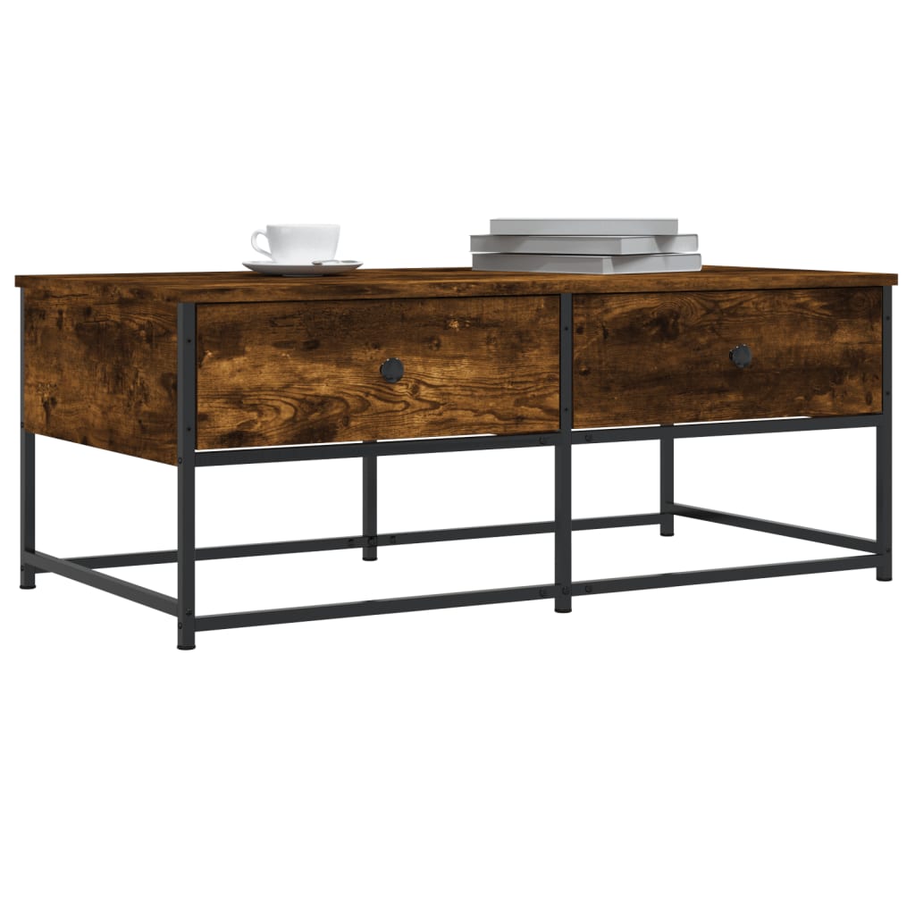 Coffee Table 51X51X40 Cm Engineered Wood Brown Oak Grey Sonoma Black Smoked Oak