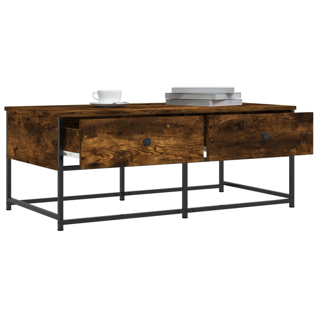 Coffee Table 51X51X40 Cm Engineered Wood Brown Oak Grey Sonoma Black Smoked Oak
