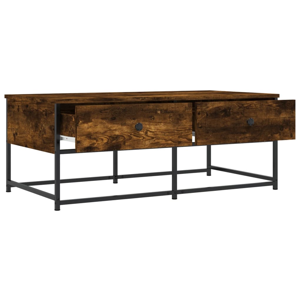 Coffee Table 51X51X40 Cm Engineered Wood Brown Oak Grey Sonoma Black Smoked Oak