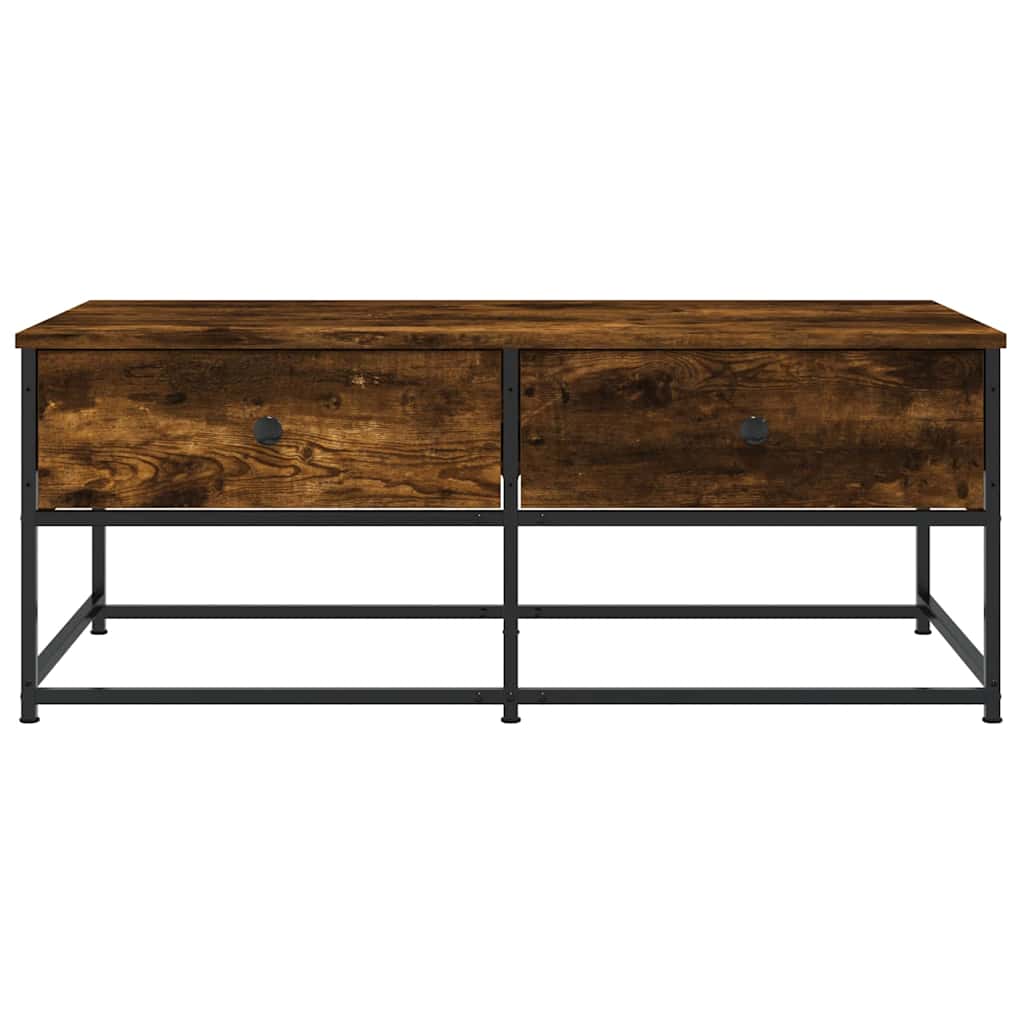 Coffee Table 51X51X40 Cm Engineered Wood Brown Oak Grey Sonoma Black Smoked Oak