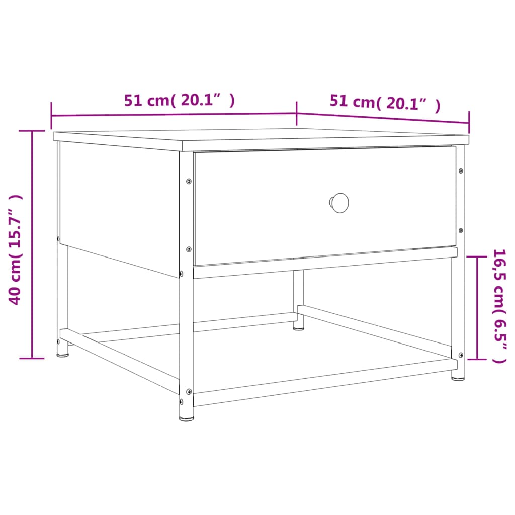 Coffee Table 51X51X40 Cm Engineered Wood