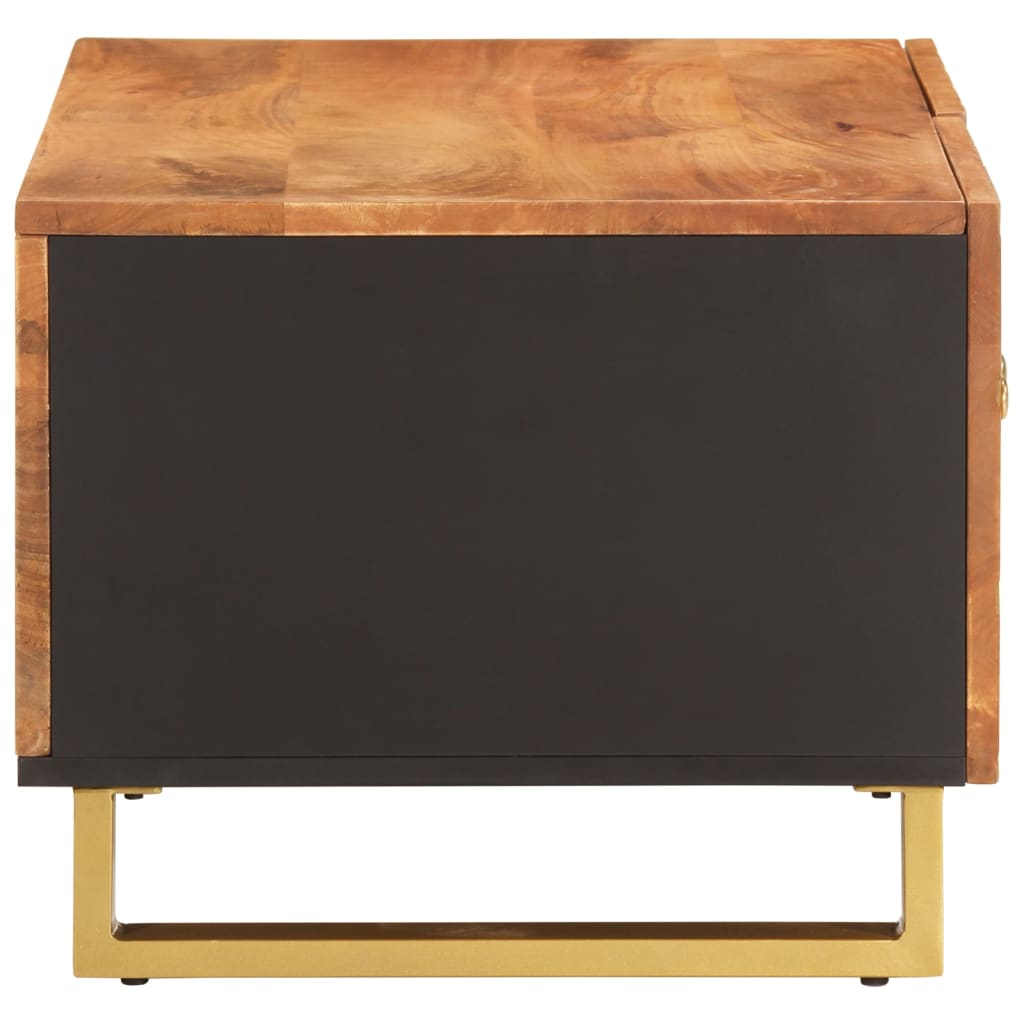 Coffee Table Brown Black 80X50X40 Cm Solid Wood Mango Brown and black MDF iron 8