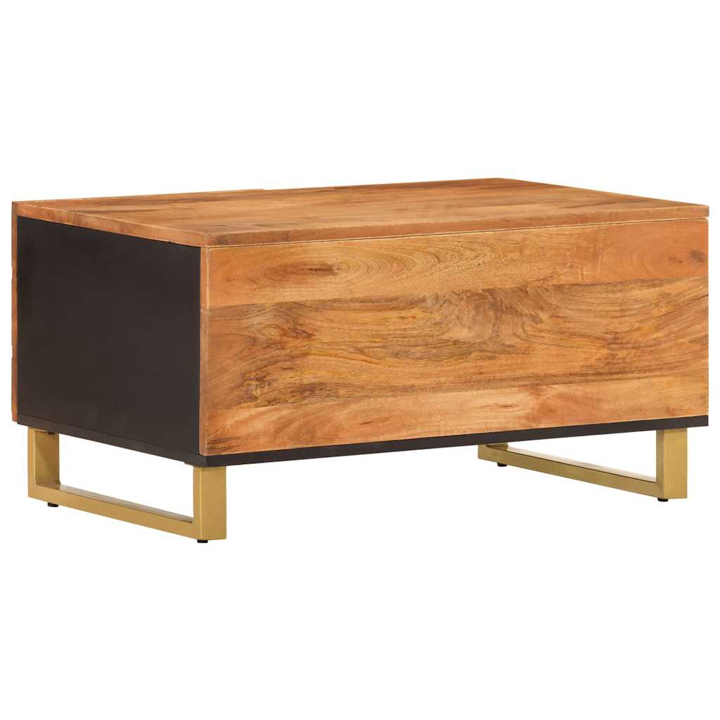 Coffee Table Brown Black 80X50X40 Cm Solid Wood Mango Brown and black MDF iron 8