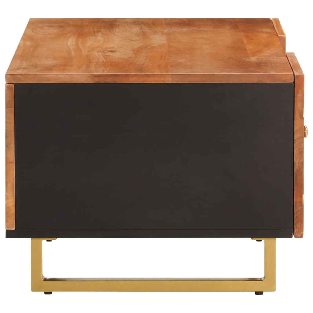 Coffee Table Brown Black 100X54X40 Cm Solid Wood Mango Brown and black MDF iron