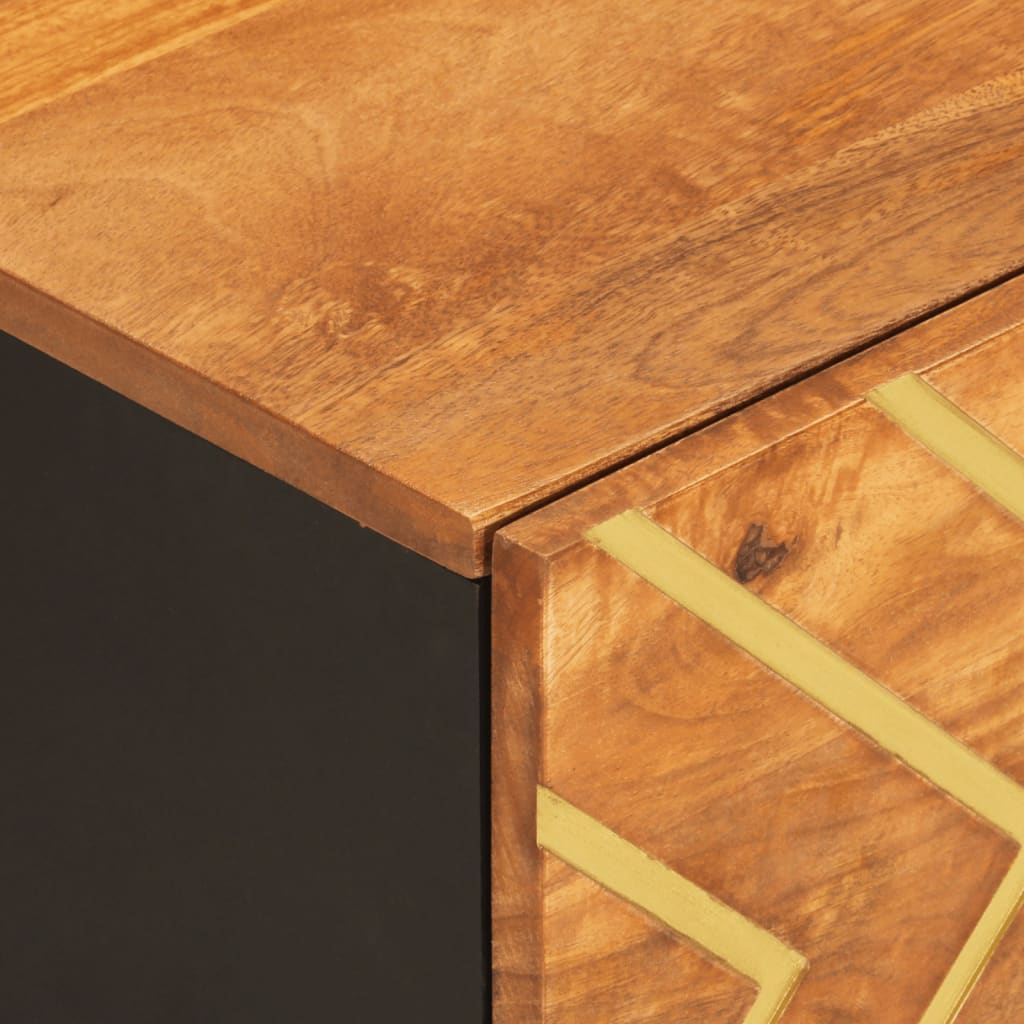 Coffee Table Brown Black 100X54X40 Cm Solid Wood Mango Brown and black MDF iron