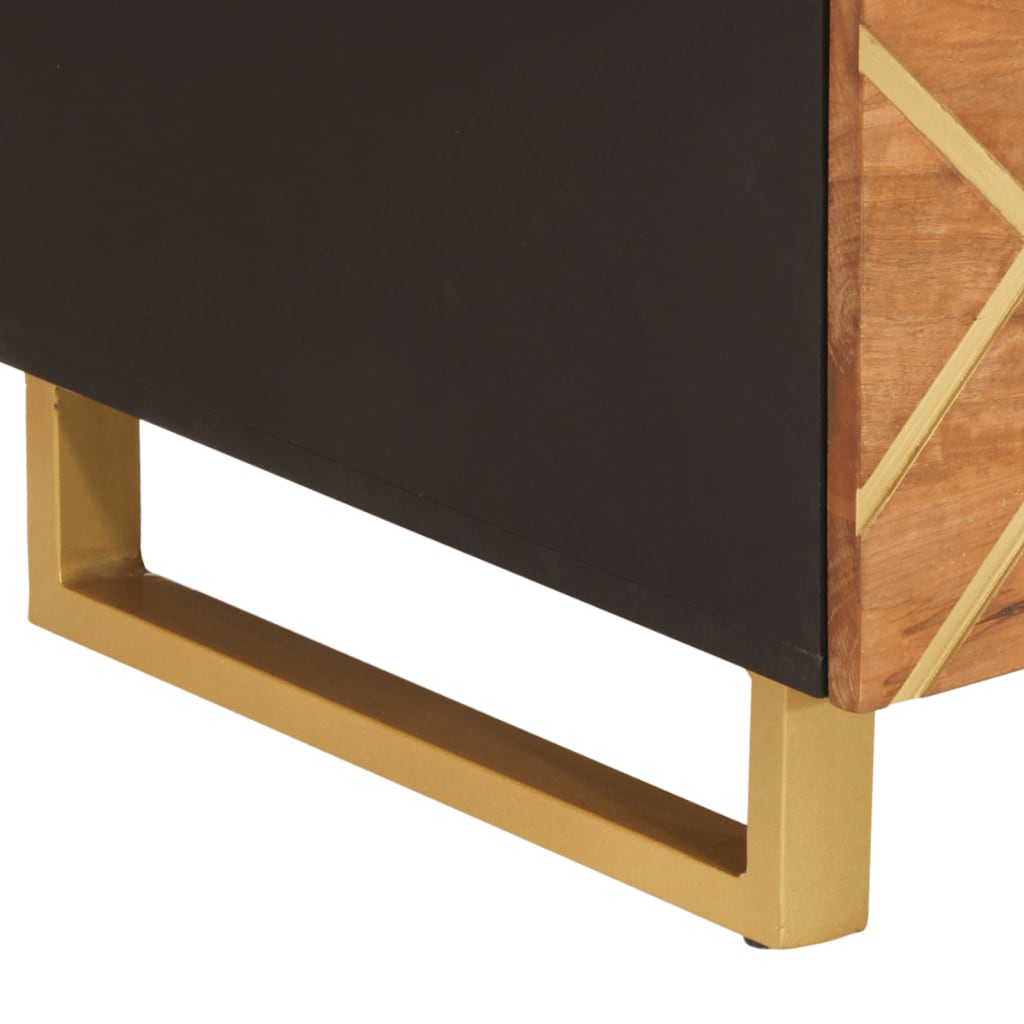 Coffee Table Brown Black 100X54X40 Cm Solid Wood Mango Brown and black MDF iron
