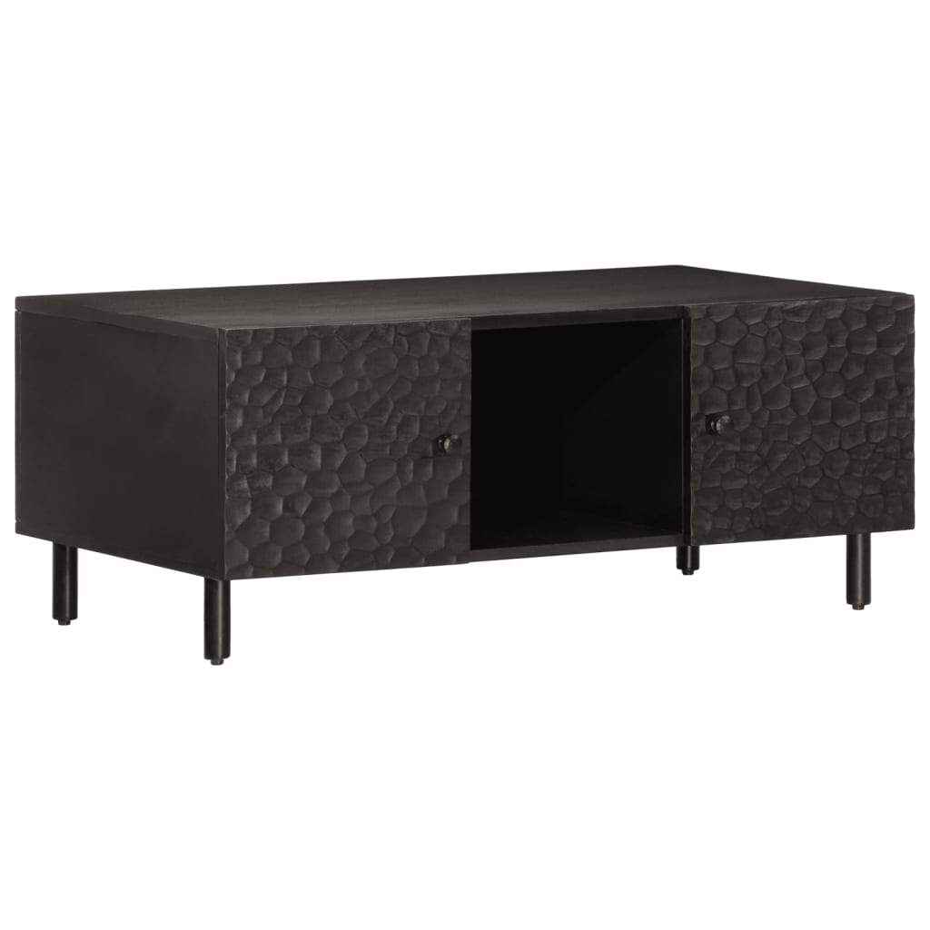 Coffee Table 100X54X40 Cm Solid Wood Acacia black natural engineered wood iron 1