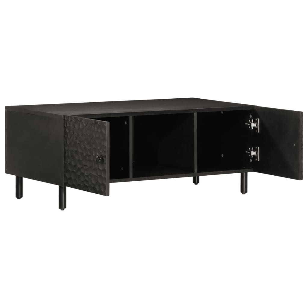 Coffee Table 100X54X40 Cm Solid Wood Acacia black natural engineered wood iron 1