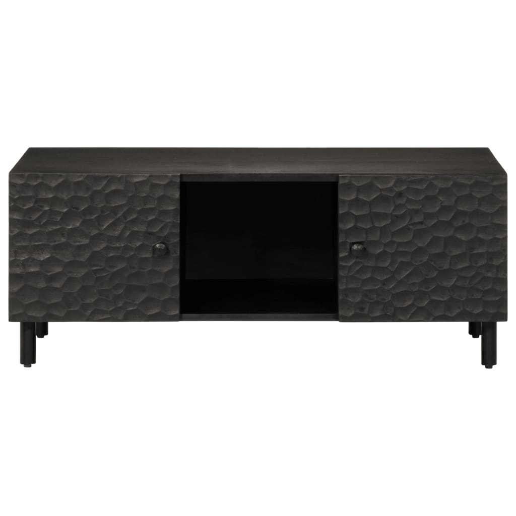 Coffee Table 100X54X40 Cm Solid Wood Acacia black natural engineered wood iron 1