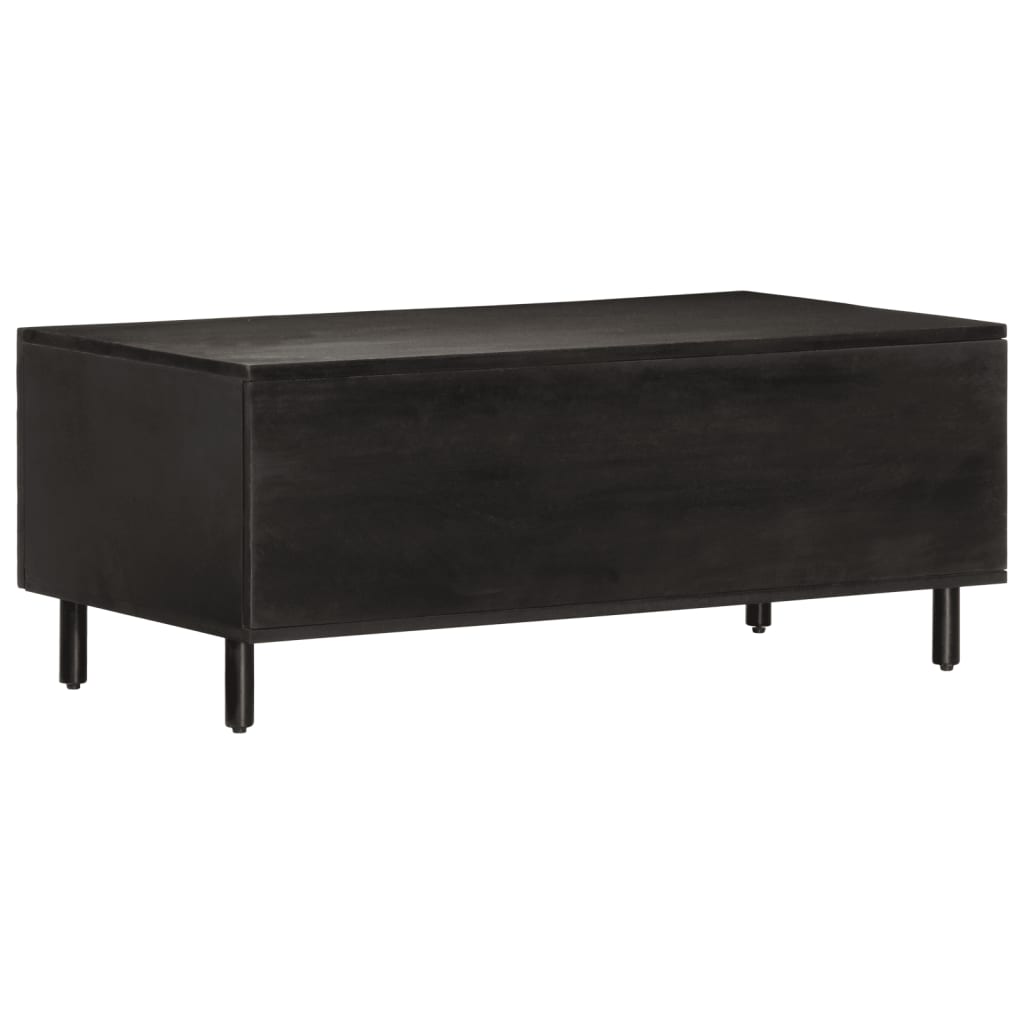 Coffee Table 100X54X40 Cm Solid Wood Acacia black natural engineered wood iron 1