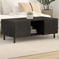 Coffee Table 100X54X40 Cm Solid Wood Acacia black natural engineered wood iron 1