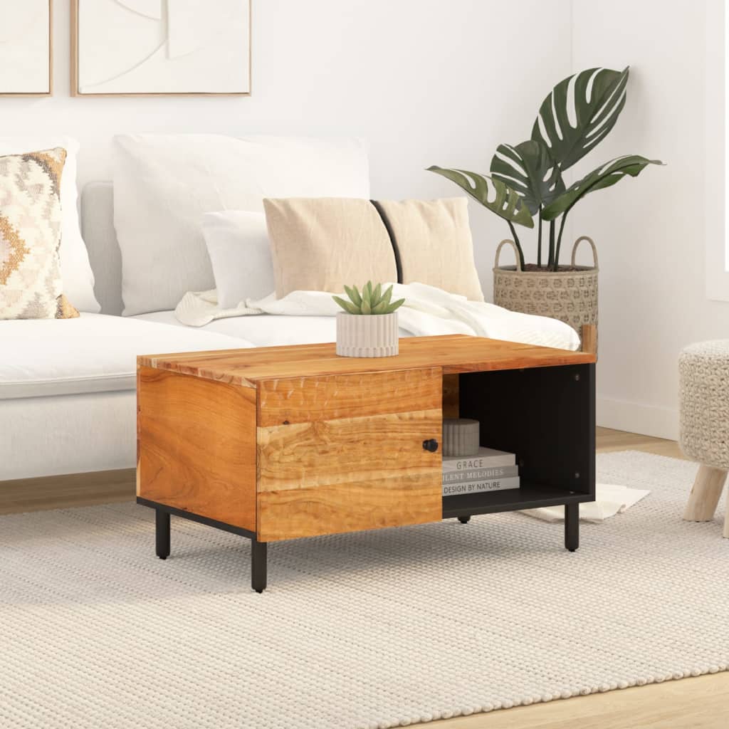 Coffee Table 80X50X40 Cm Solid Wood Acacia