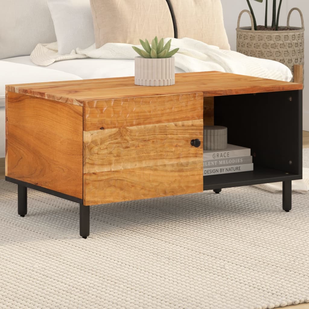 Coffee Table 80X50X40 Cm Solid Wood Acacia