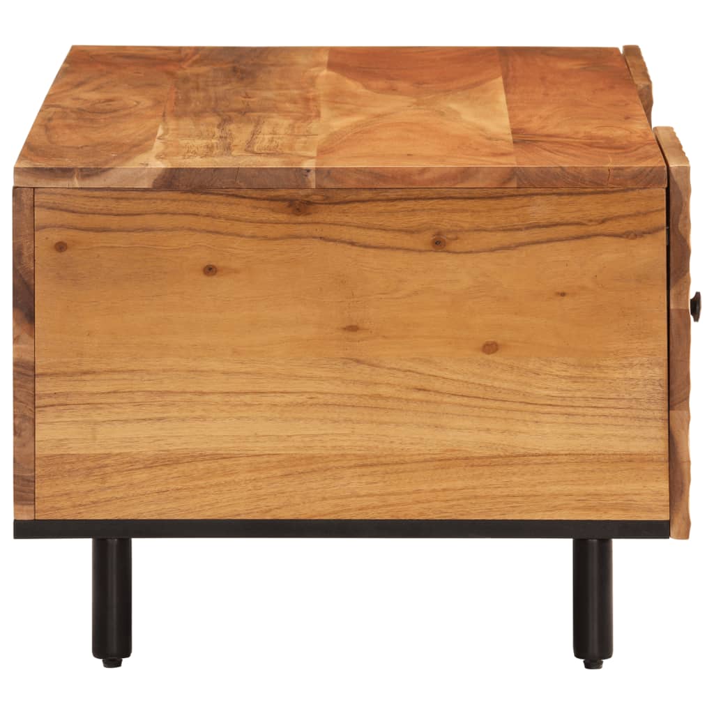 Coffee Table 100X54X40 Cm Solid Wood Acacia black natural engineered wood iron 1