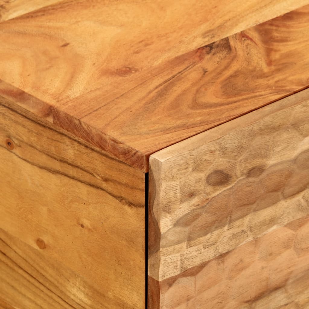 Coffee Table 100X54X40 Cm Solid Wood Acacia black natural engineered wood iron 1