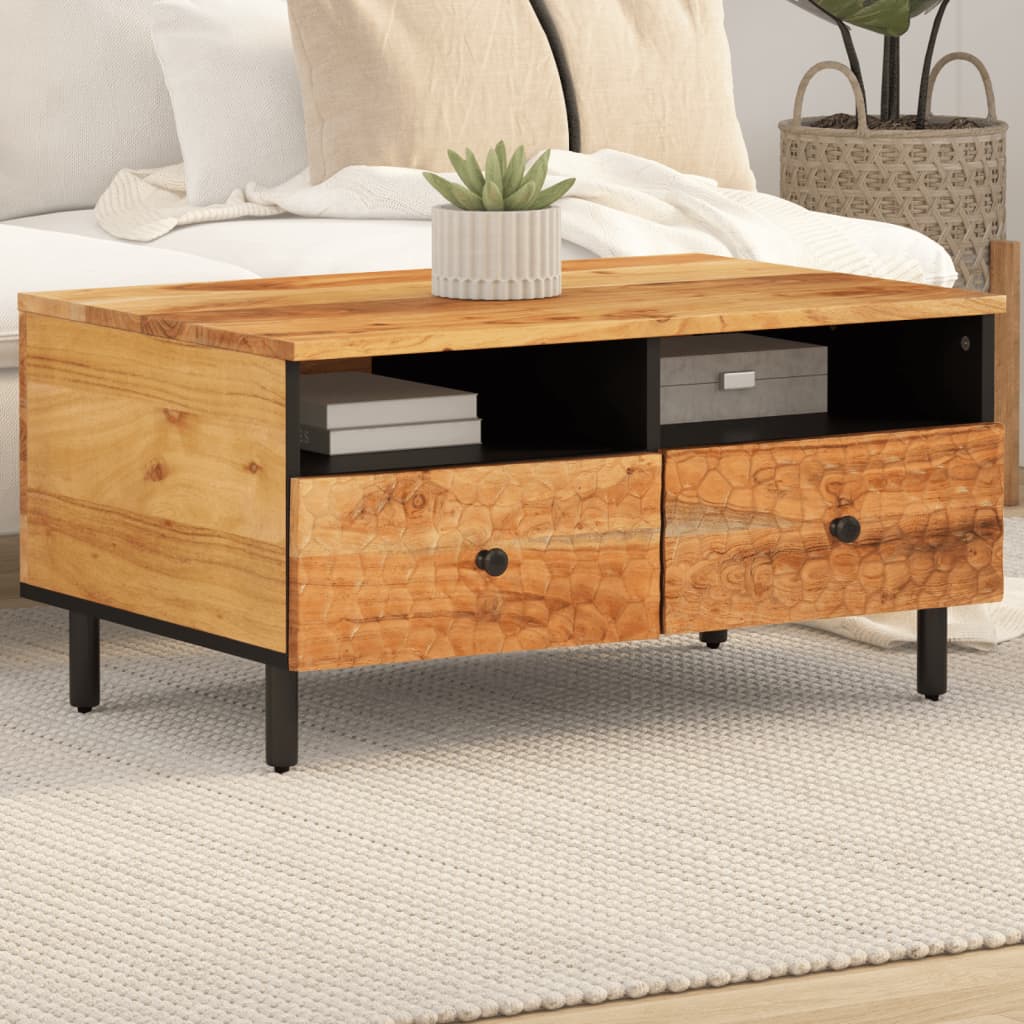 Coffee Table 80X54X40 Cm Solid Wood Acacia