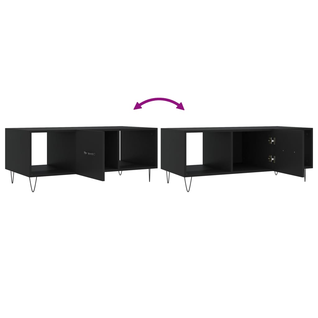 Coffee Table Concrete Grey Storage Cabinet Living Room 102cm black iron 102 cm