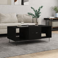 Coffee Table Concrete Grey Storage Cabinet Living Room 102cm black iron 102 cm