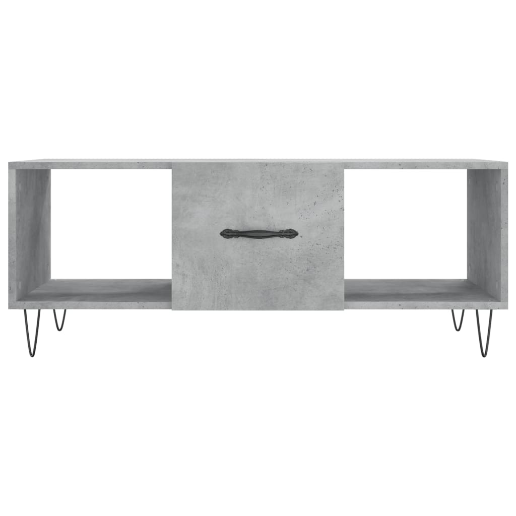 Coffee Table Concrete Grey Storage Cabinet Living Room 102cm black iron 102 cm