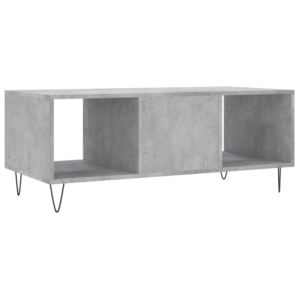 Coffee Table Concrete Grey Storage Cabinet Living Room 102cm black iron 102 cm
