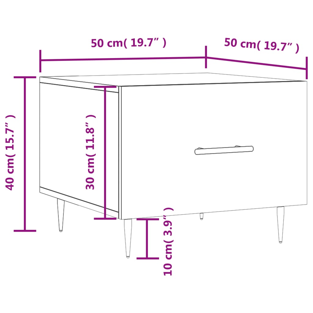 Coffee Table 50X50X40 Cm Engineered Wood