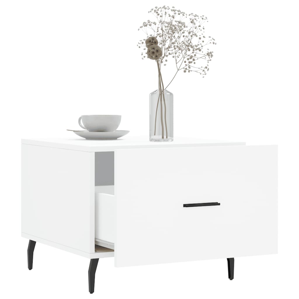 Coffee Table Tables 2 Pcs 50X50X40 Cm Engineered Wood White Concrete Grey Black