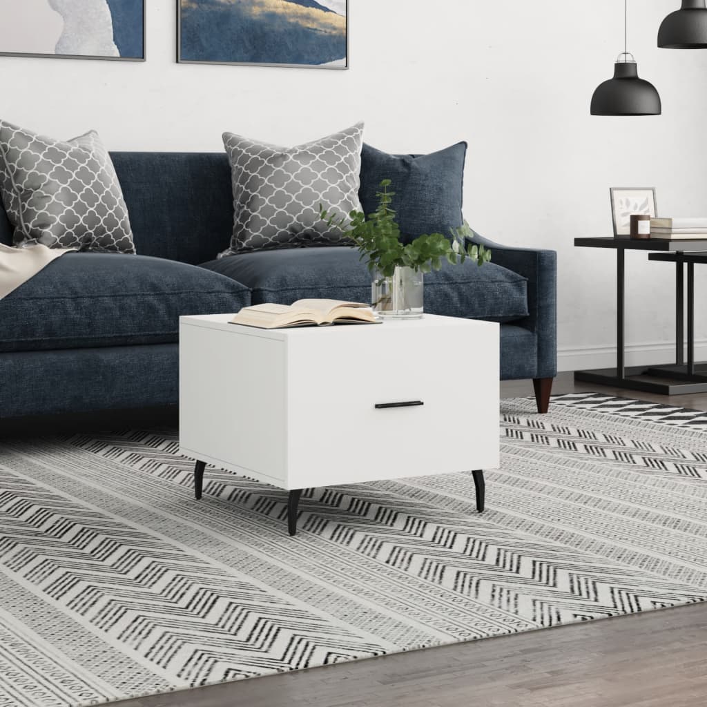 Coffee Table Tables 2 Pcs 50X50X40 Cm Engineered Wood White Concrete Grey Black