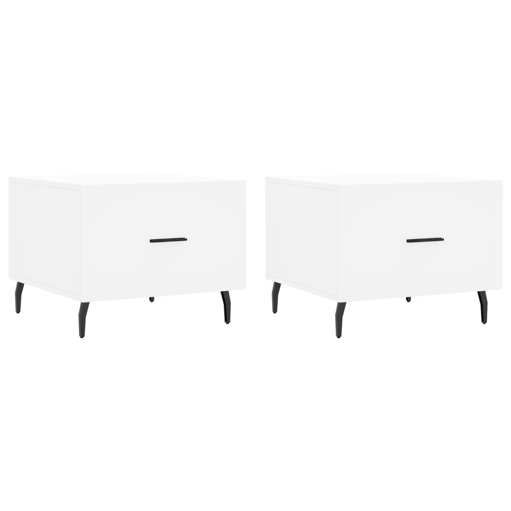 Coffee Table Tables 2 Pcs 50X50X40 Cm Engineered Wood White Concrete Grey Black