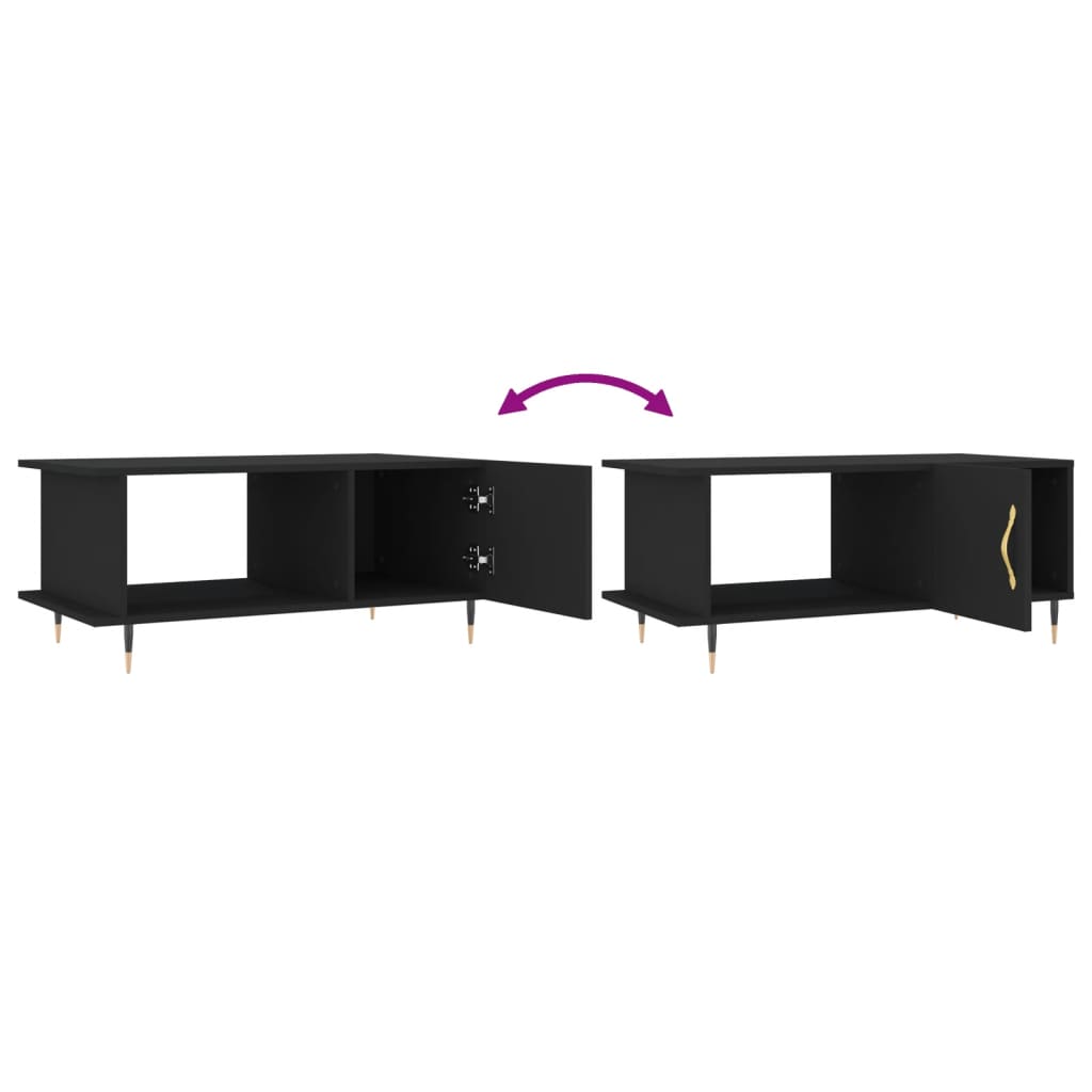 Coffee Table 90X50X40 Cm Engineered Wood Black iron 90 cm