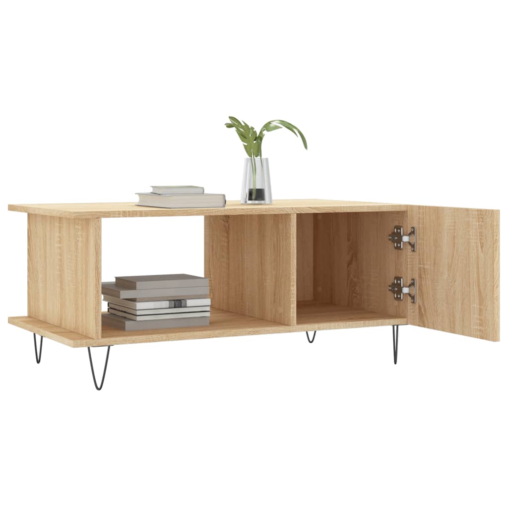 Coffee Table 90X50X40 Cm Engineered Wood Sonoma Oak Grey Sonoma Smoked Oak Iron