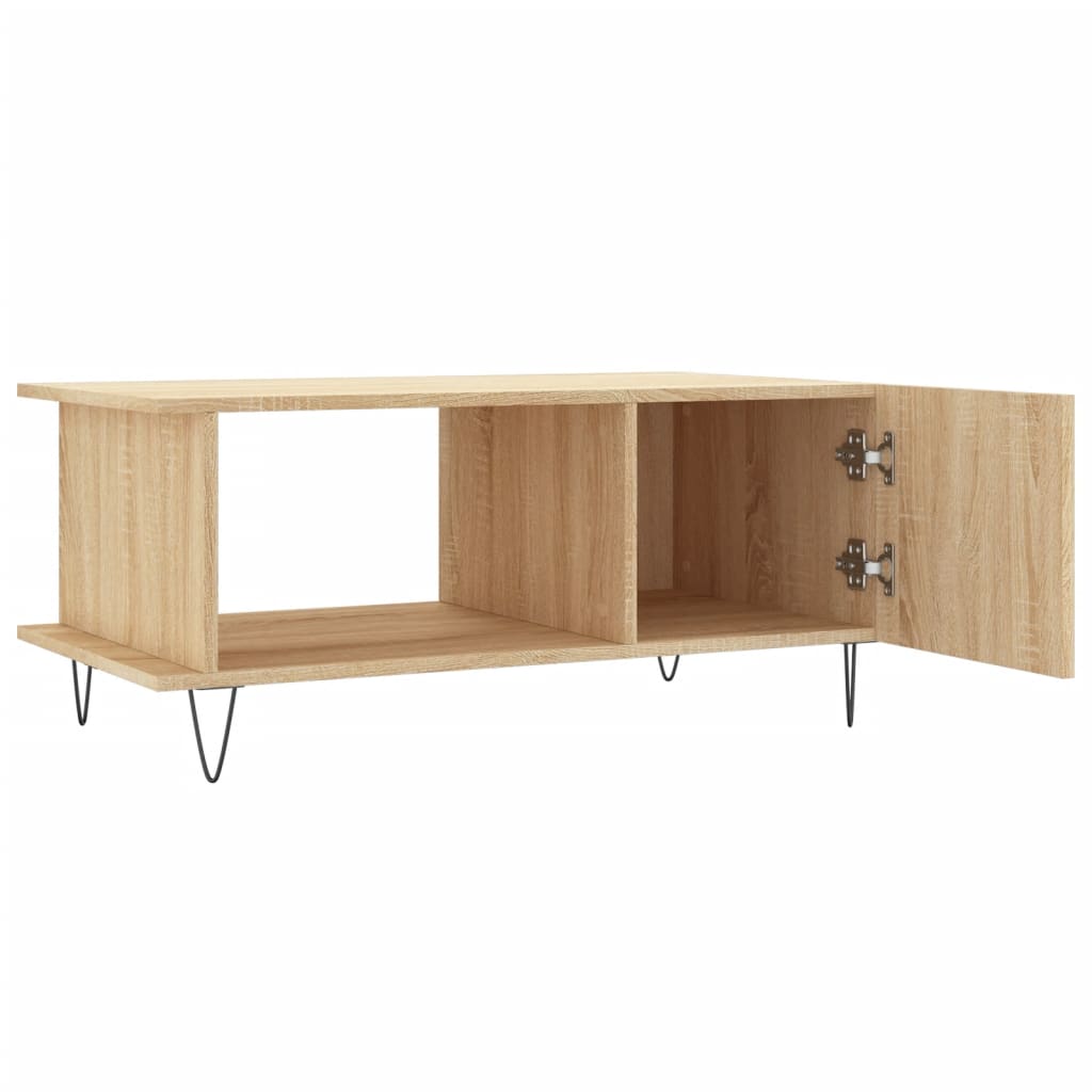 Coffee Table 90X50X40 Cm Engineered Wood Sonoma Oak Grey Sonoma Smoked Oak Iron