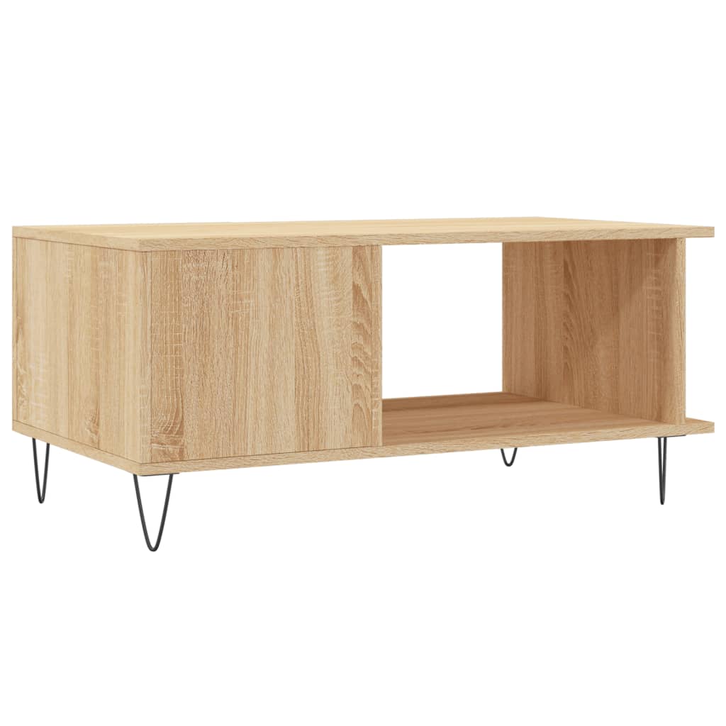 Coffee Table 90X50X40 Cm Engineered Wood Sonoma Oak Grey Sonoma Smoked Oak Iron