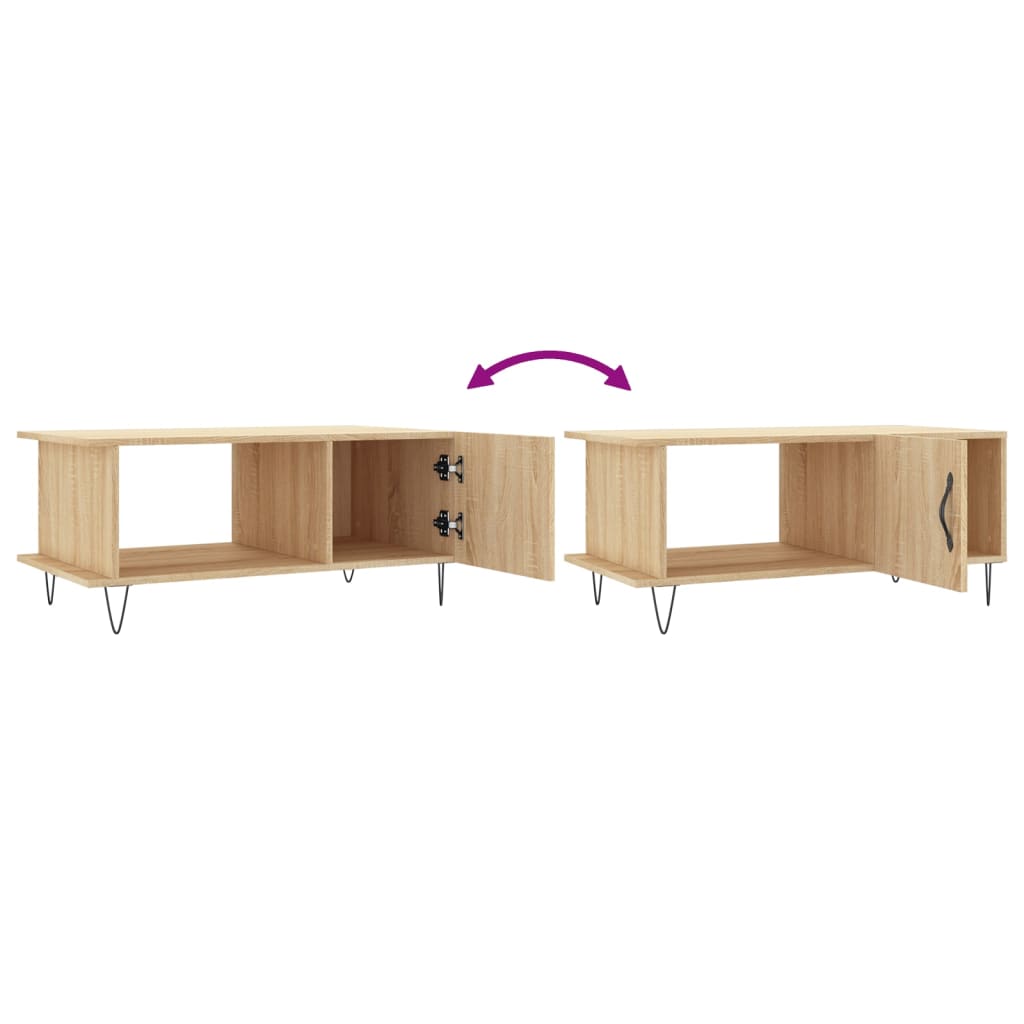 Coffee Table 90X50X40 Cm Engineered Wood Sonoma Oak Grey Sonoma Smoked Oak Iron