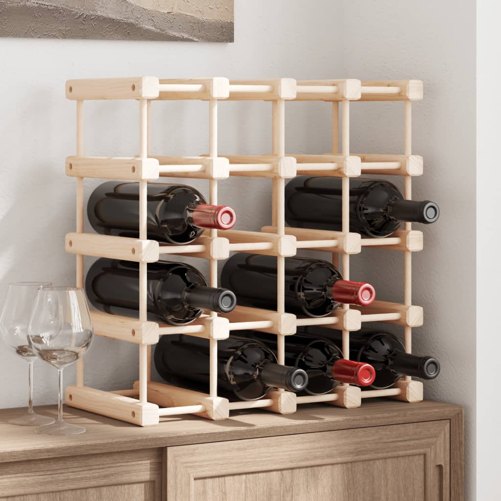 Wine Rack For 72 Bottles 90.5X23X90.5 Cm Solid Wood Pine