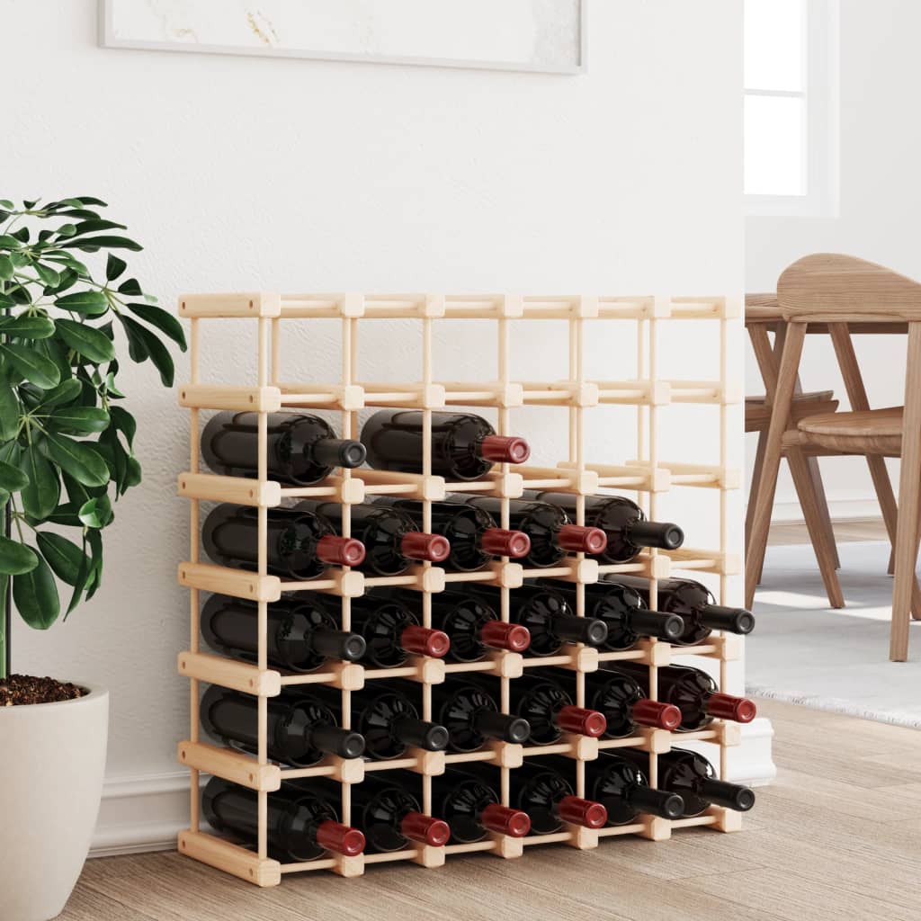 Wine Rack For 72 Bottles 90.5X23X90.5 Cm Solid Wood Pine
