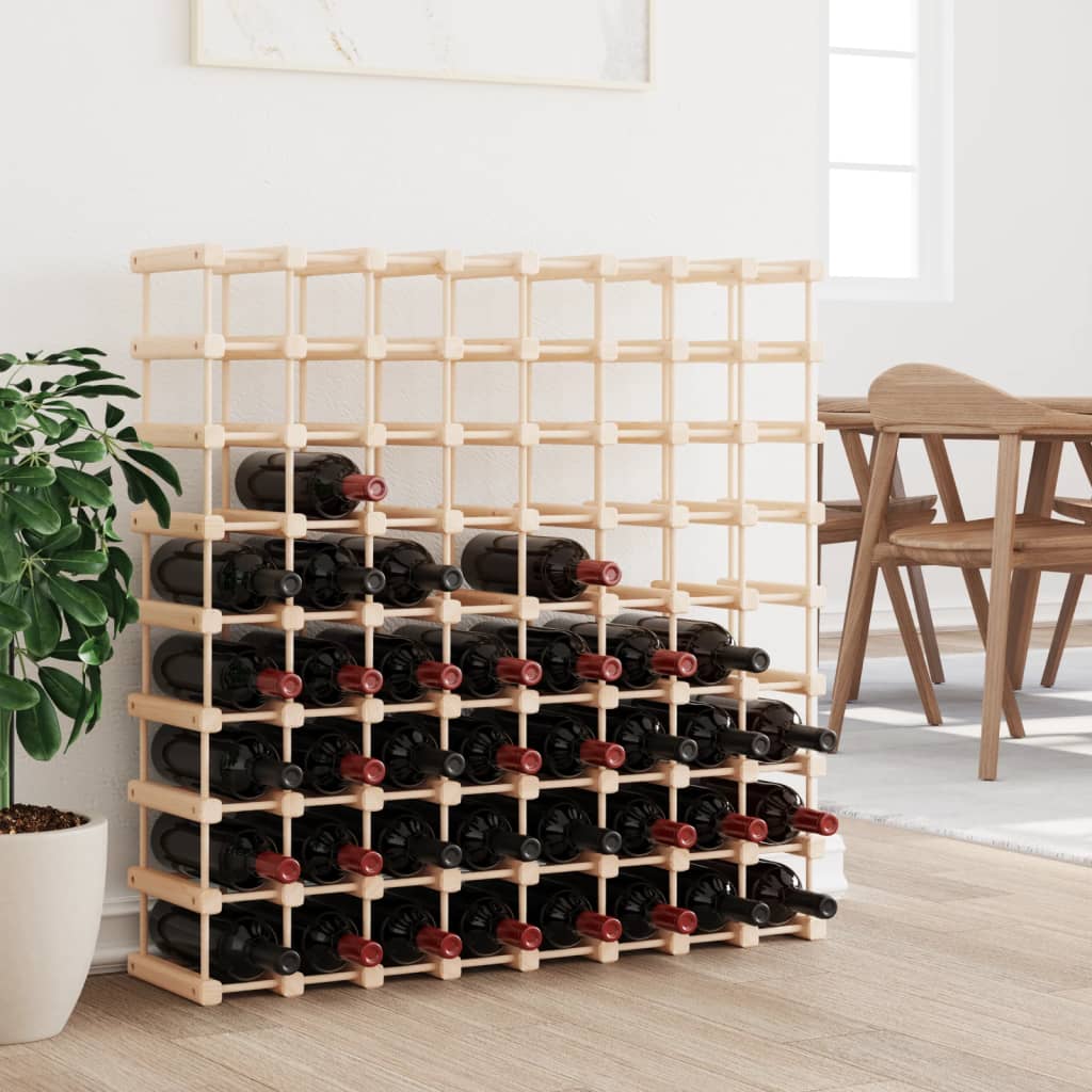 Wine Rack For 72 Bottles 90.5X23X90.5 Cm Solid Wood Pine