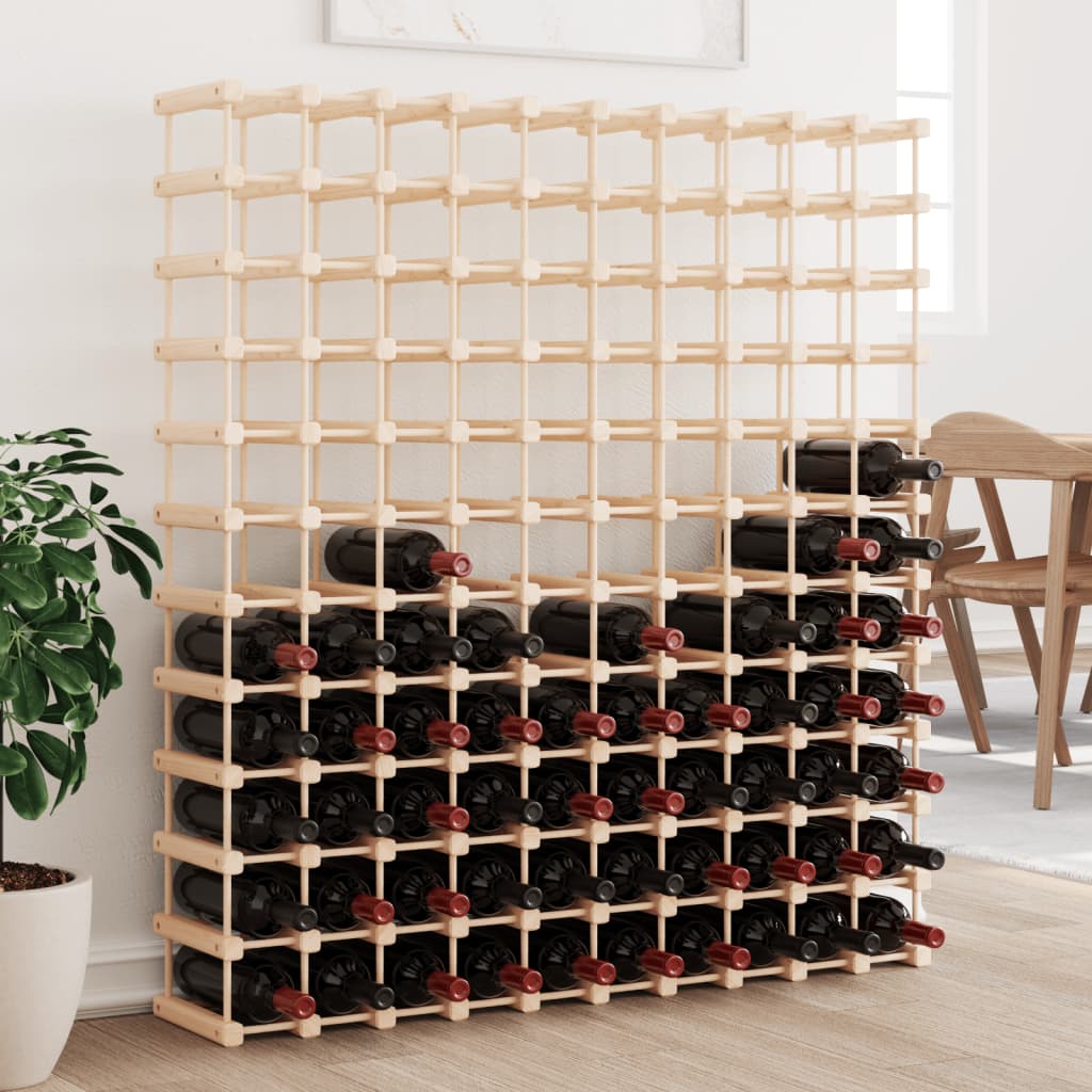 Wine Rack For 72 Bottles 90.5X23X90.5 Cm Solid Wood Pine