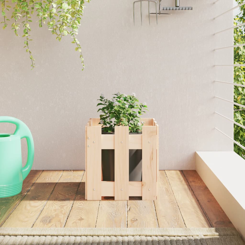 Garden Planter With Fence Design Solid Wood Douglas