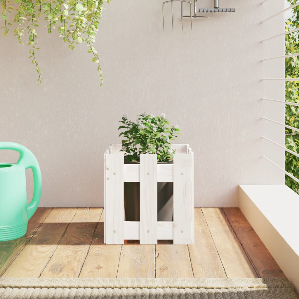 Garden Planter With Fence Design Solid Wood Douglas