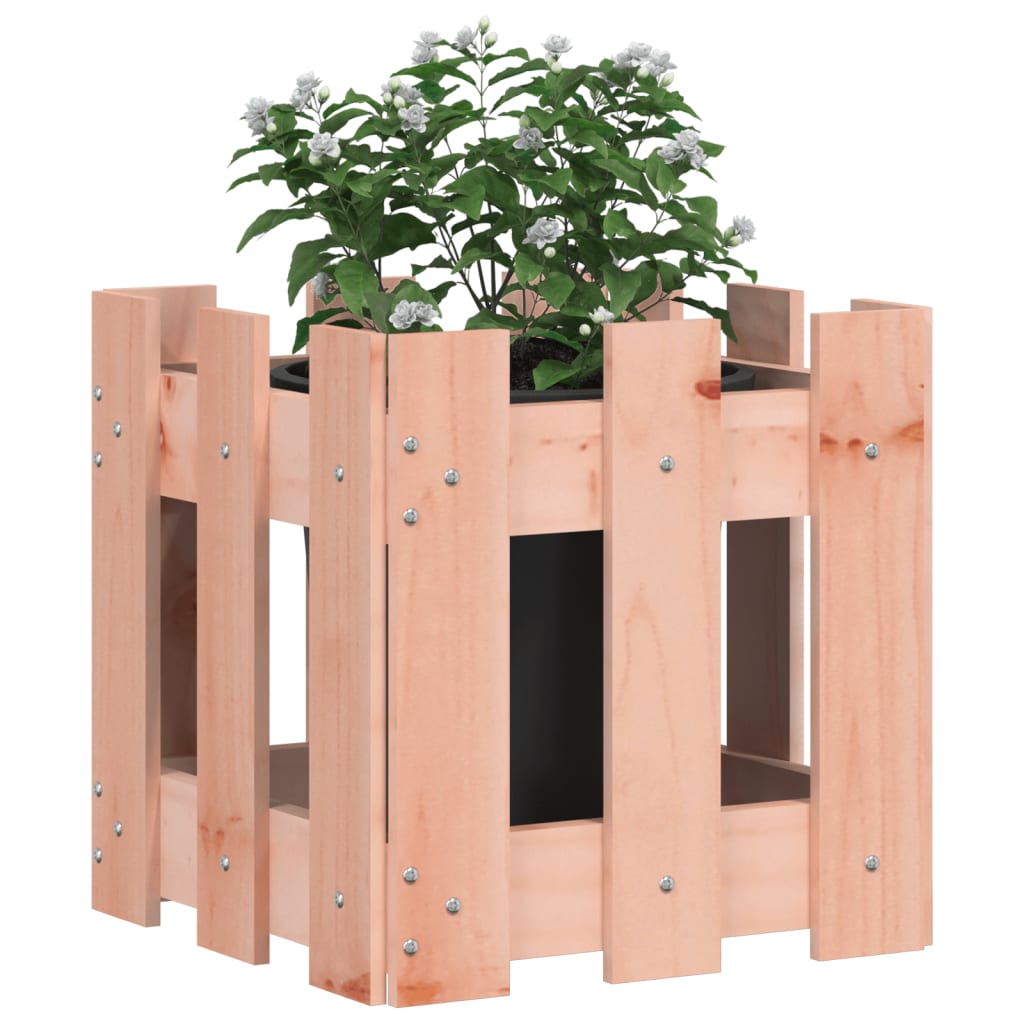 Garden Planter With Fence Design Solid Wood Douglas